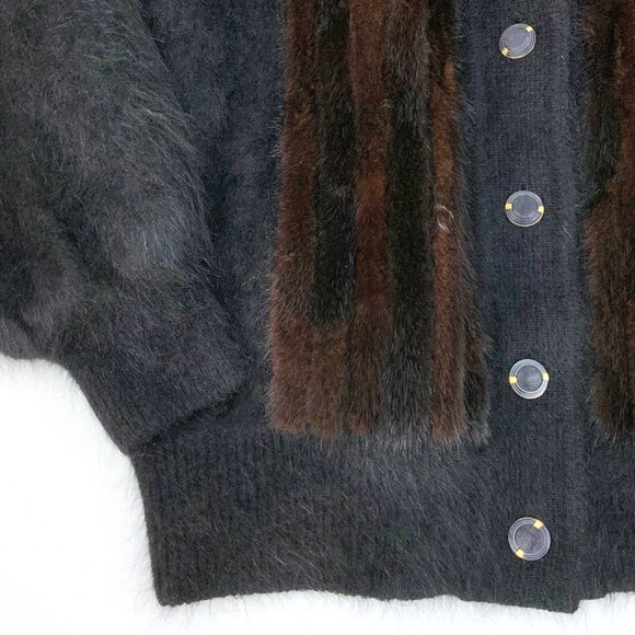 Radzoli by Fully Fashion Mink Fur Accent Angora Rabbit Blend Jacket Sz M - L - Picture 11 of 16